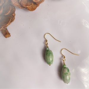 7. Green Spotted Jasper Drop Earrings